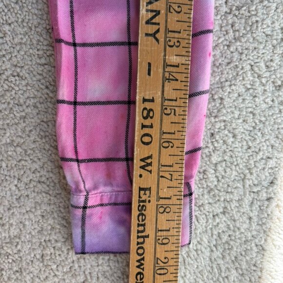 Upcycled reimagined rainbow colorful flannel boho blouse - Picture 6 of 8